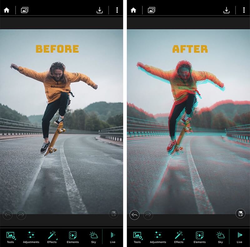 PhotoDirector App - Superponer Glitch