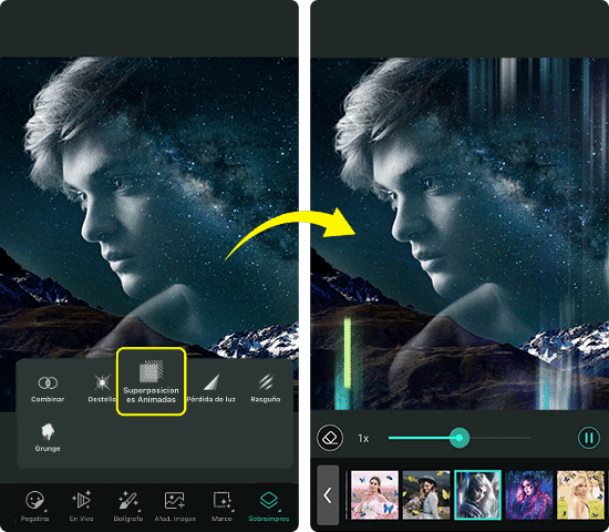 PhotoDirector App - Superposición