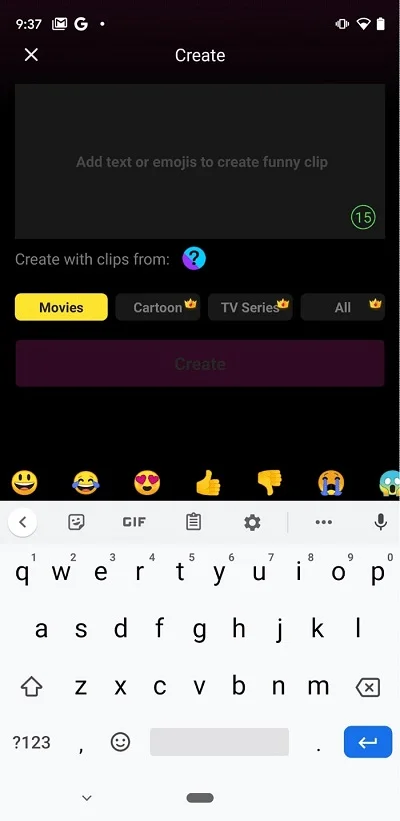 Interfaz de Clipmax app