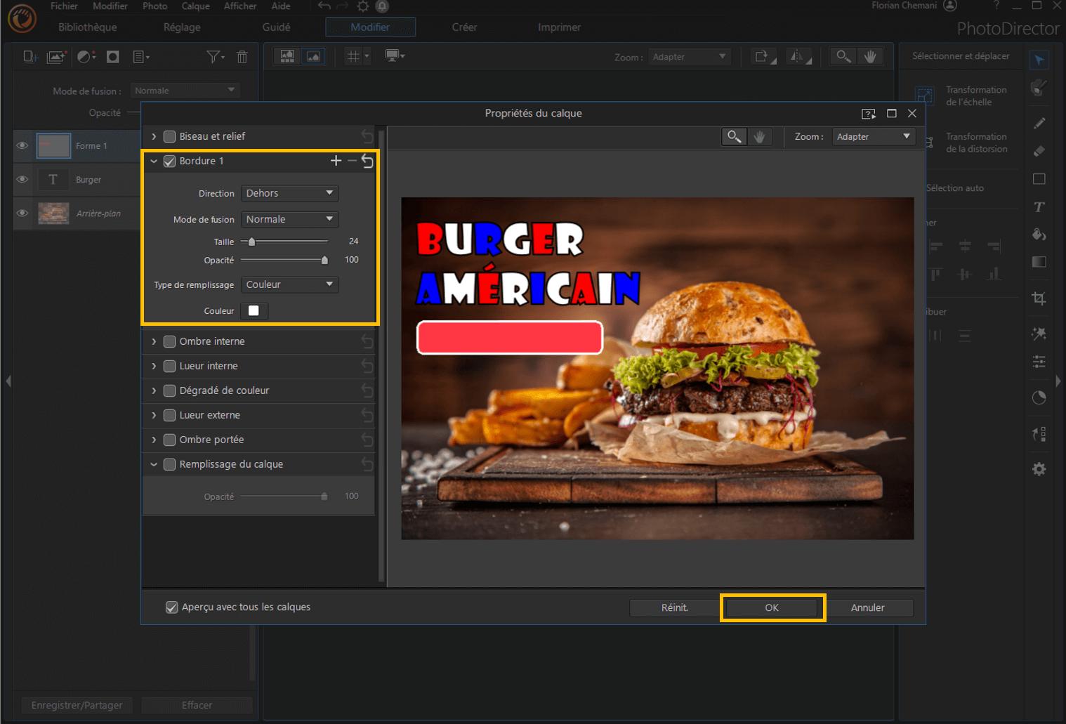 PhotoDirector - Création graphique Etape 4