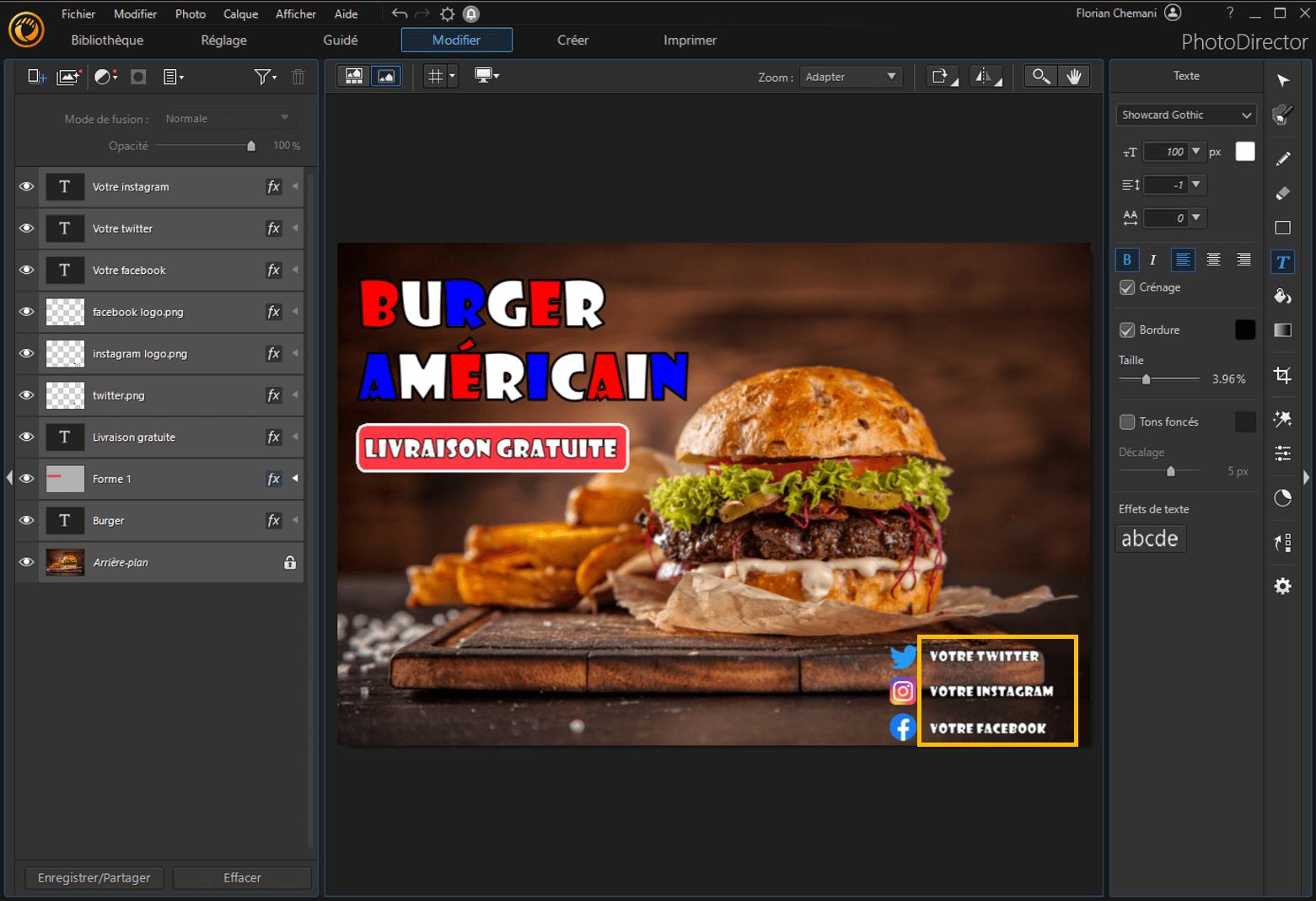 PhotoDirector - Création graphique Etape 5