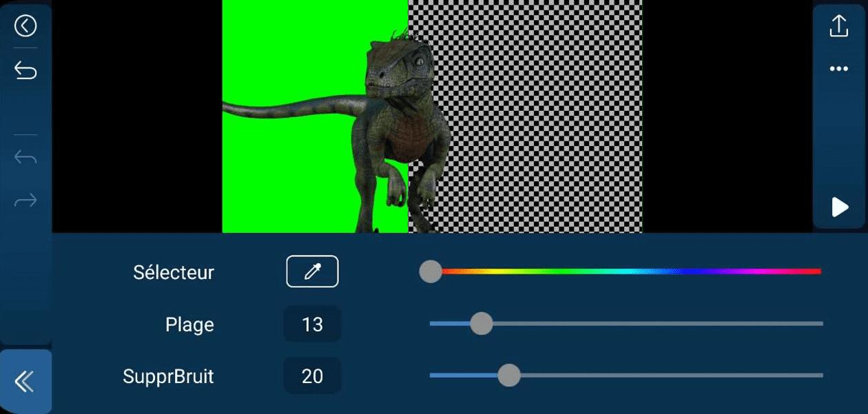 enlever le fond vert sur l'application powerdirector pour montage fond vert
