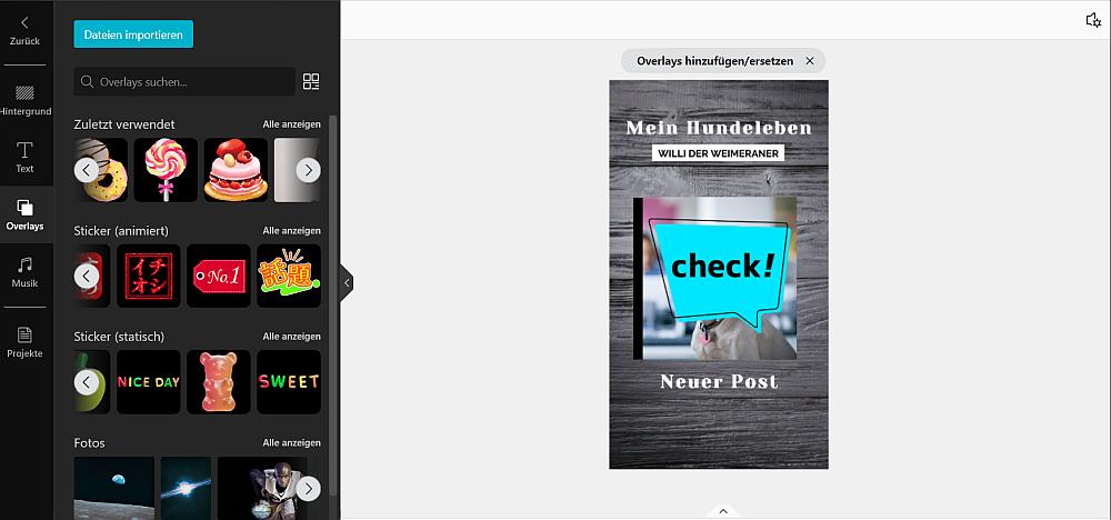 Story Template bearbeiten und anpassen.