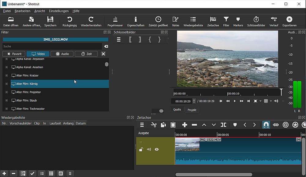Shotcut Interface