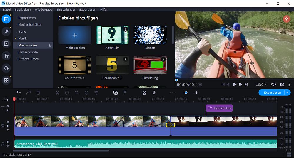 Movavi Video Suite Oberfläche