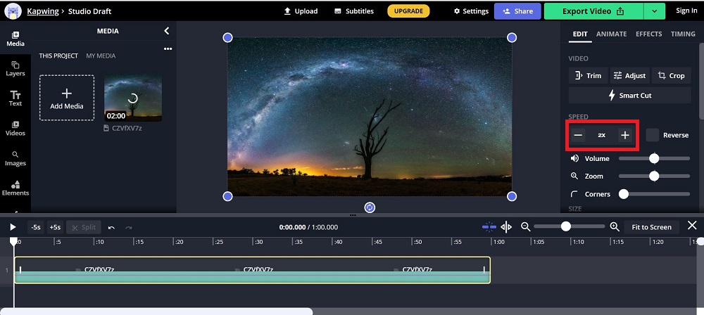 Kapwing Interface