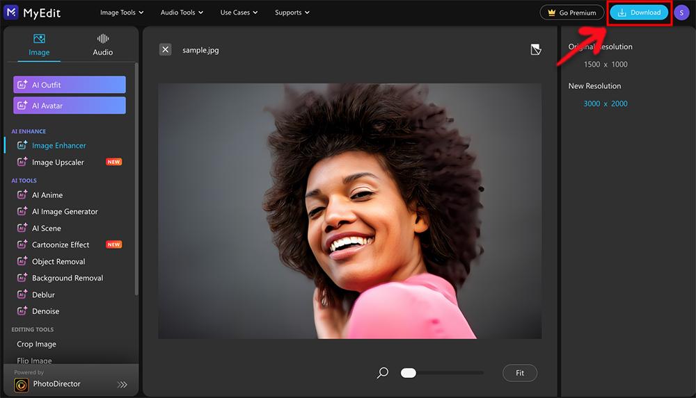 PhotoDirector - Deblur Strength
