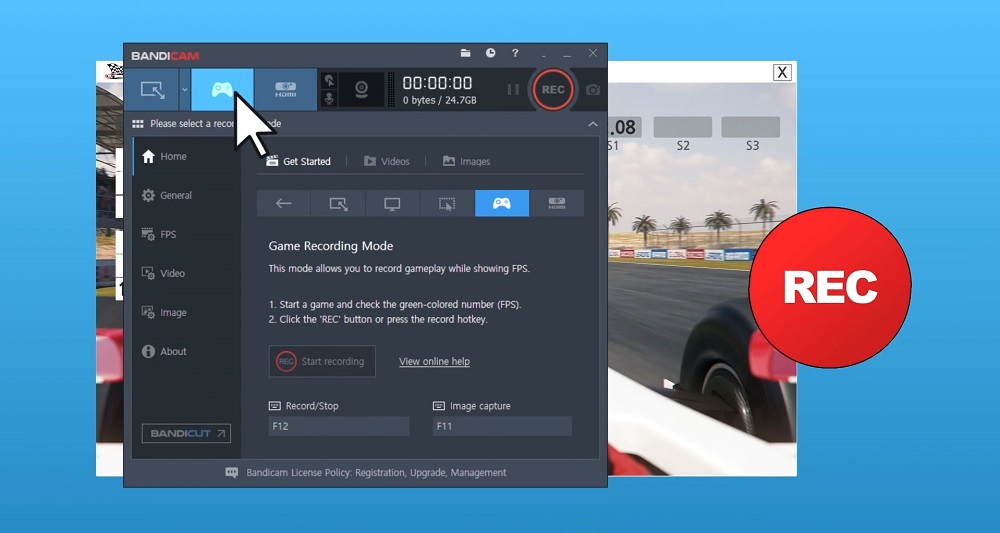 Bandicam Interface - Logiciel webcam