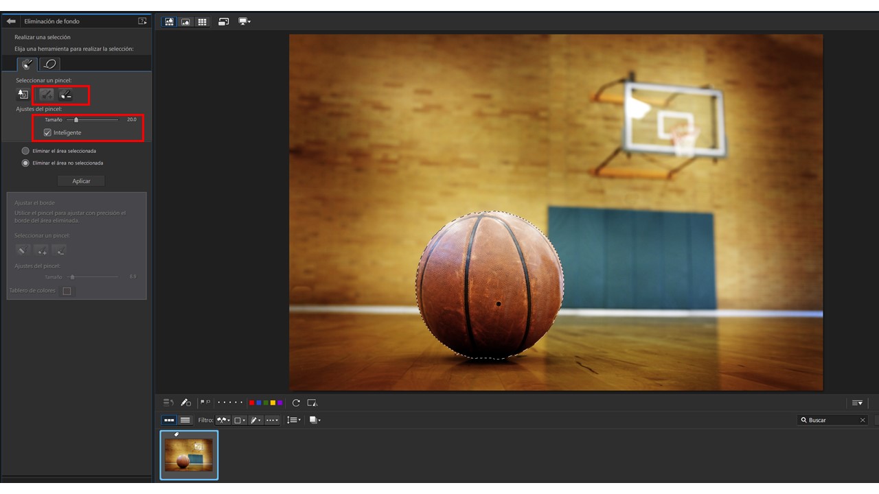 PhotoDirector Interface - Borrar Pincel