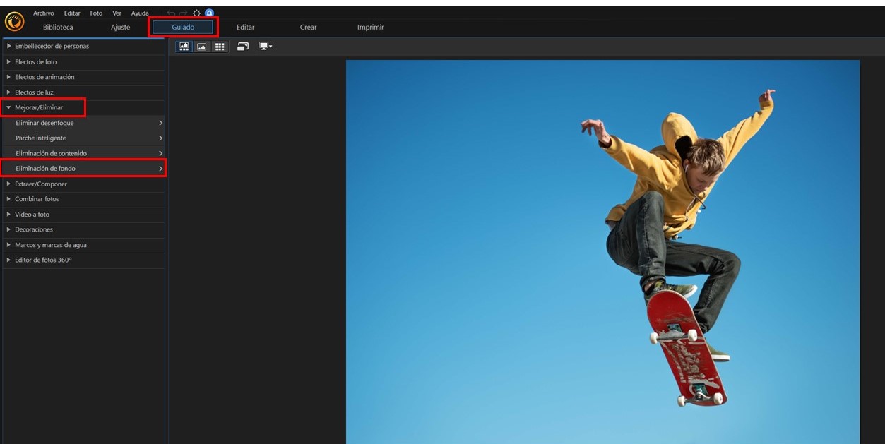PhotoDirector Interface - phd Seleccionar