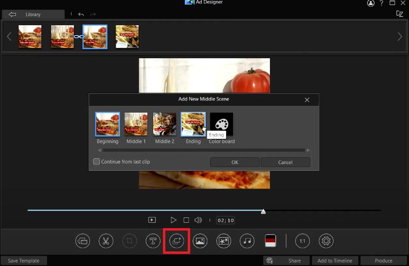 PowerDirector - Intro Maker, Add Scene