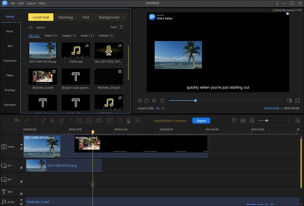 EaseUS Video Editor Interface