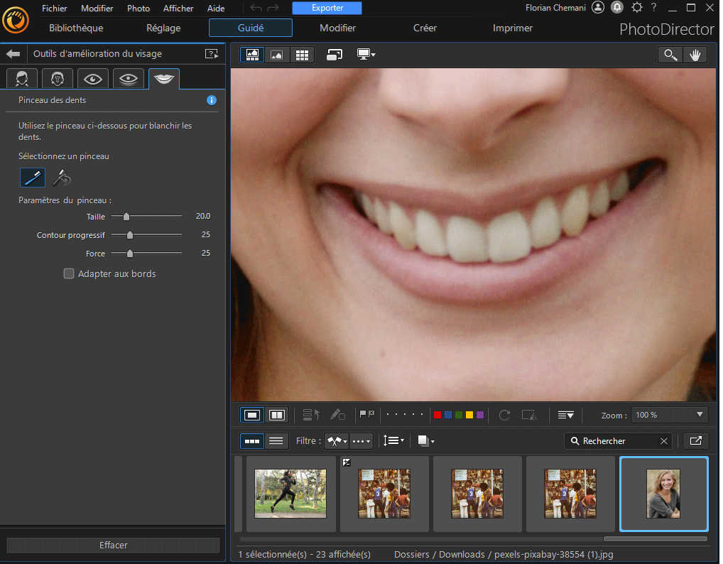 PhotoDirector - Logiciel pour procéder à la retouche photo du visage
