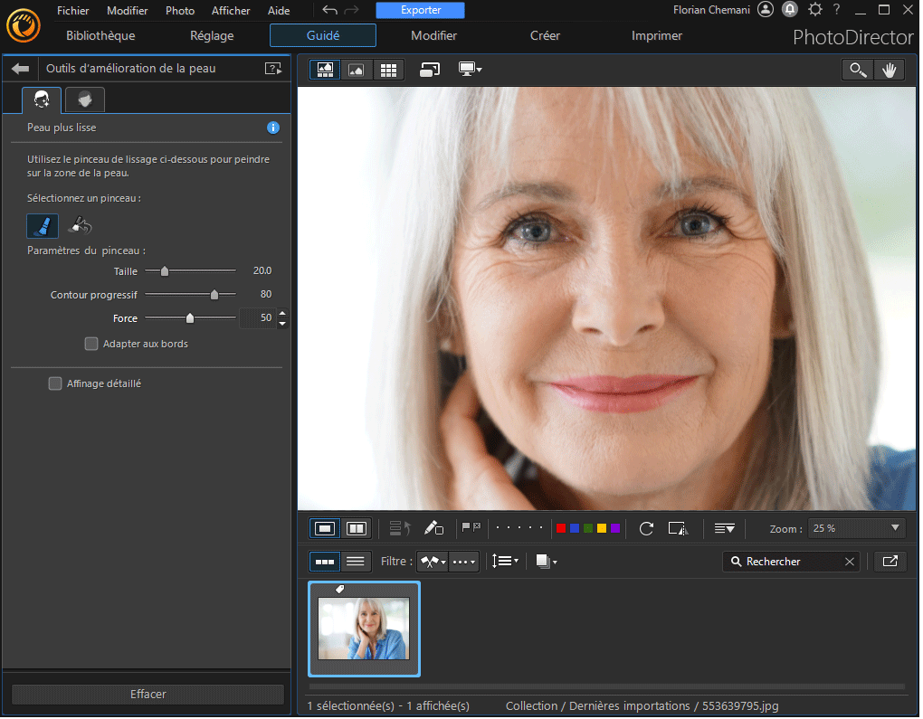 PhotoDirector - Logiciel pour procéder à la retouche photo du visage