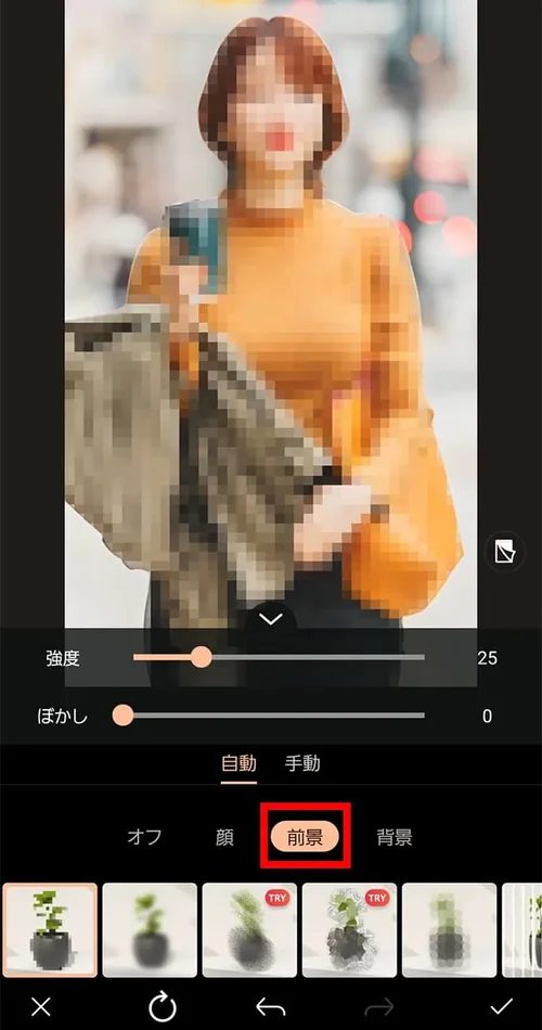 モザイクで顔隠し