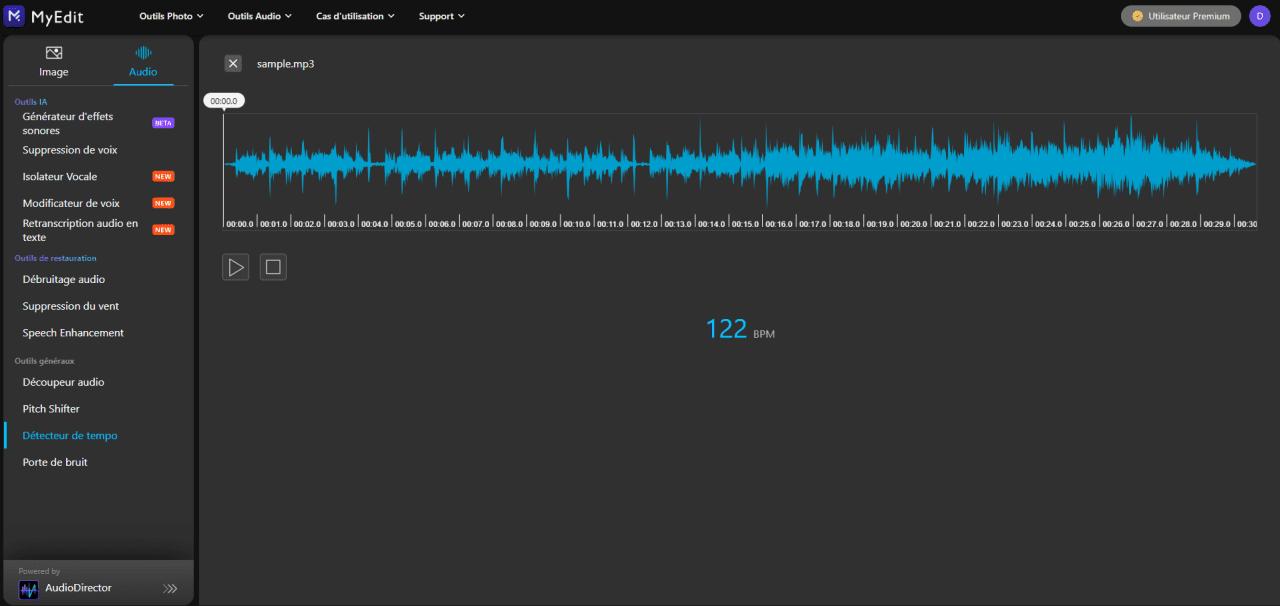 MyEdit Interface - BPM finder detecteur de tempo