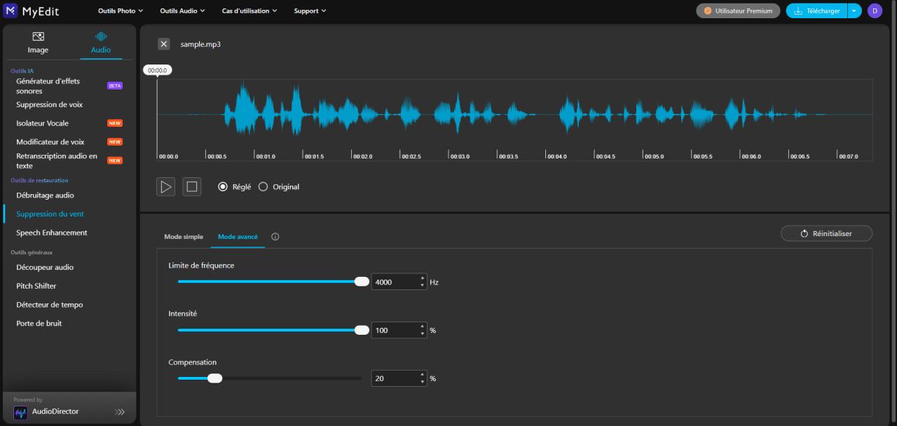 MyEdit Interface - suppression du vent