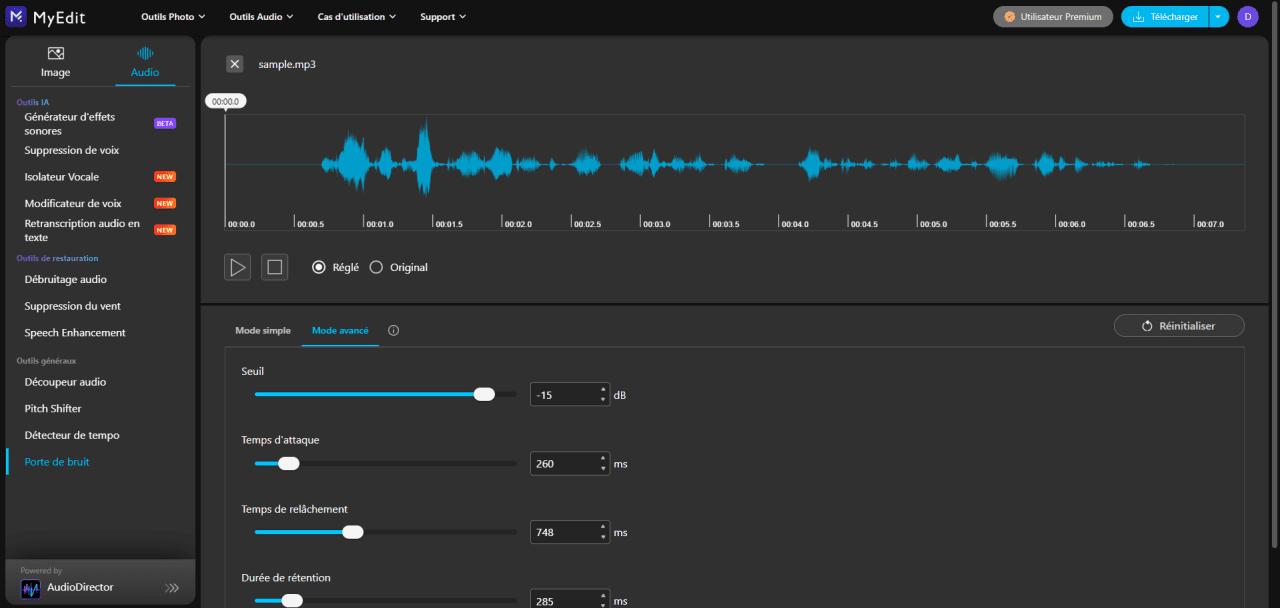 MyEdit Interface - suppression du bruit