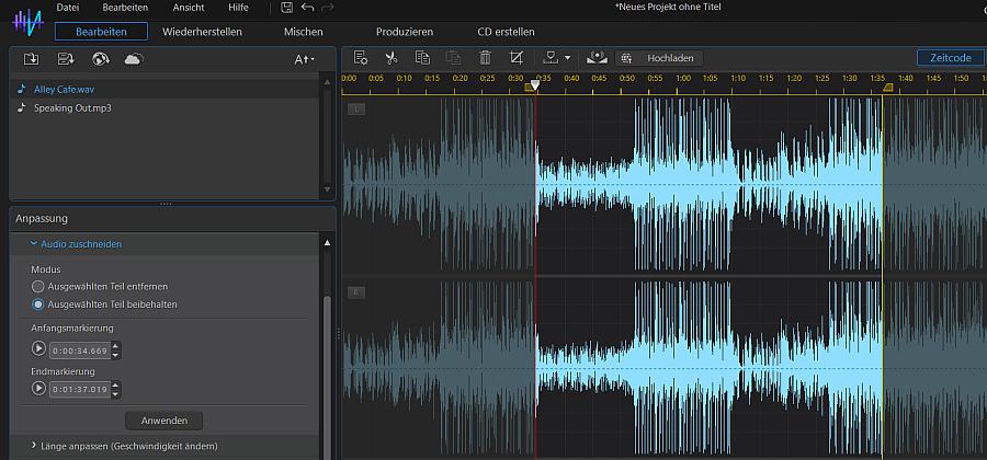 AudioDirector - Audio schneiden