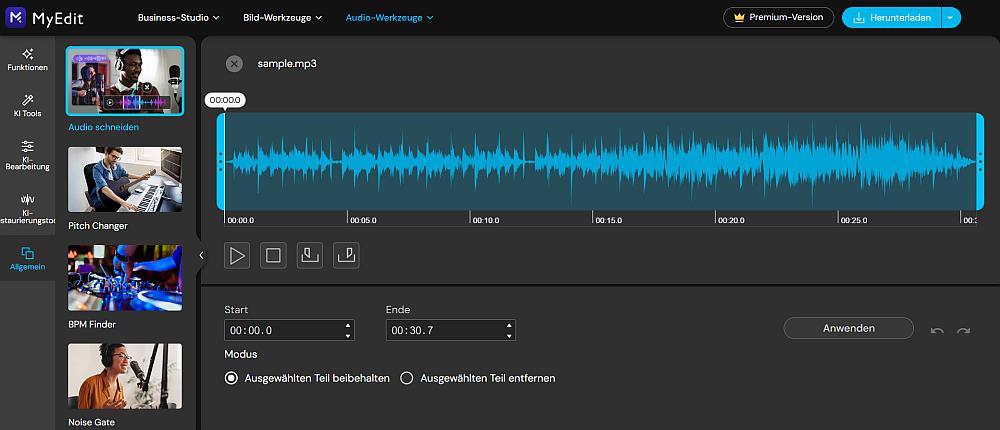 mp3 schneiden mit MyEdit