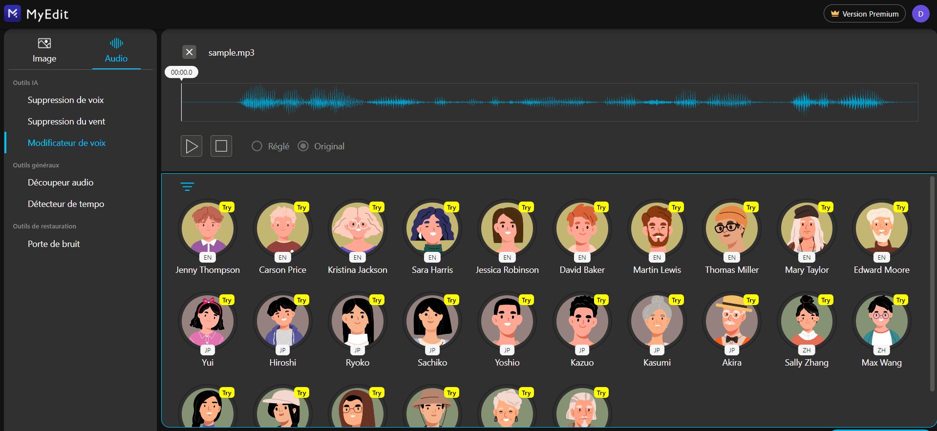 utiliser le transformateur vocal de MyEdit pour modifier sa voix