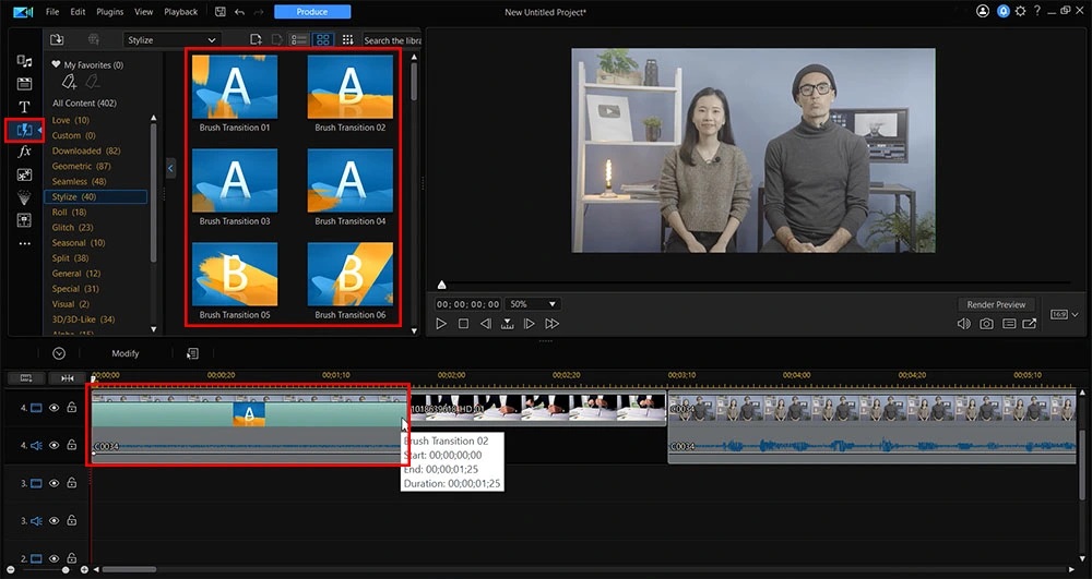 PhotoDirector - Transitions Room