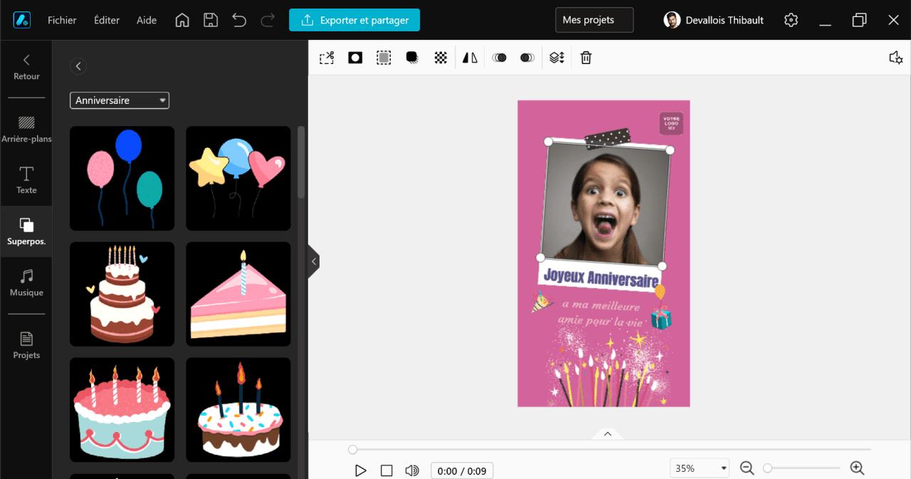 comment creer une carte d'anniversaire virtuelle pour Whatsapp sur PC