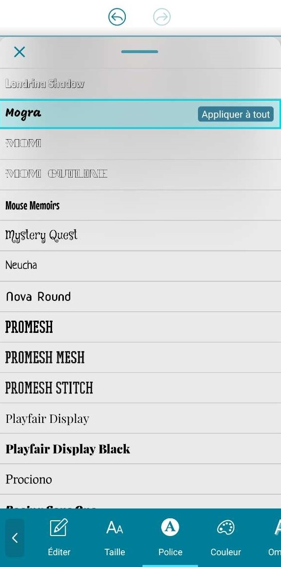 Promeo - changer la police