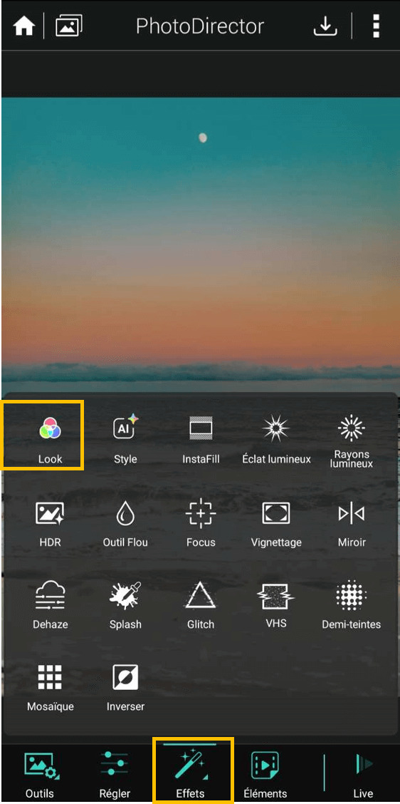 Appliquer un filtre photo