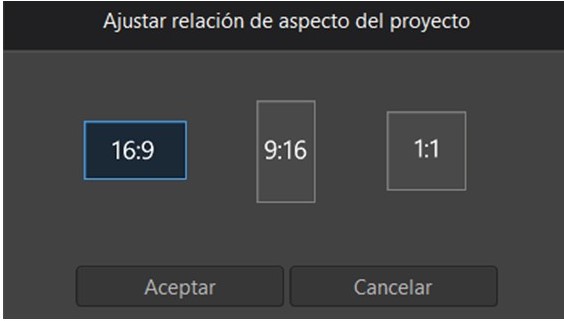 PowerDirector - Ajustar la relación de aspecto del proyecto