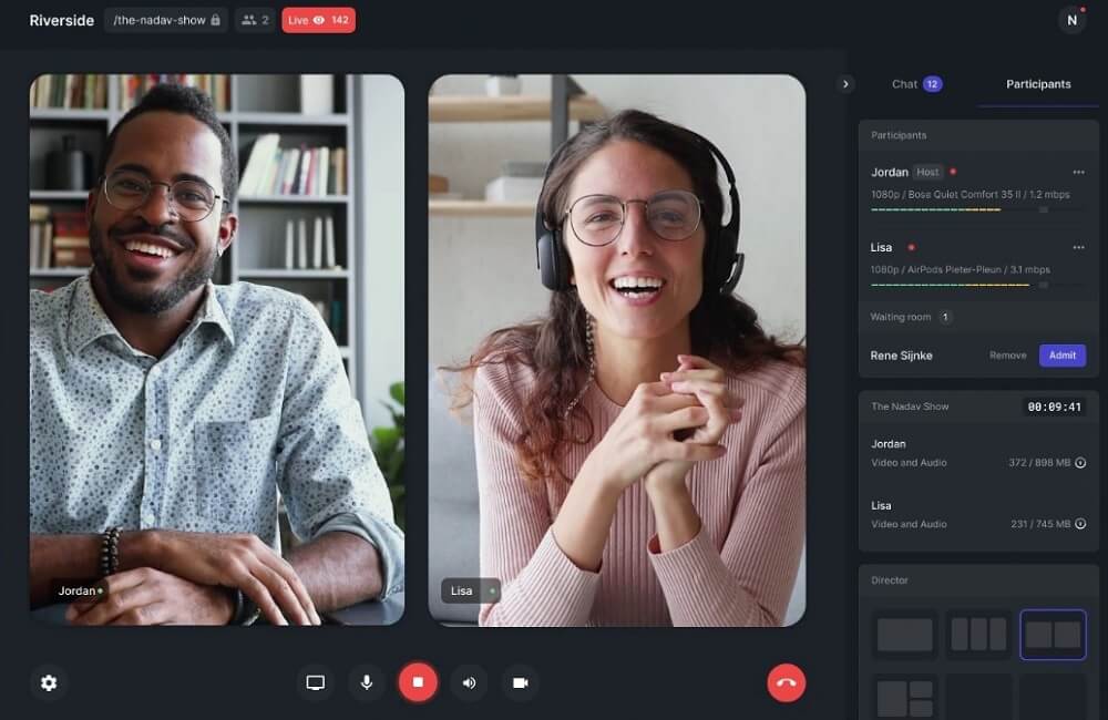 Riverside.fm Interface