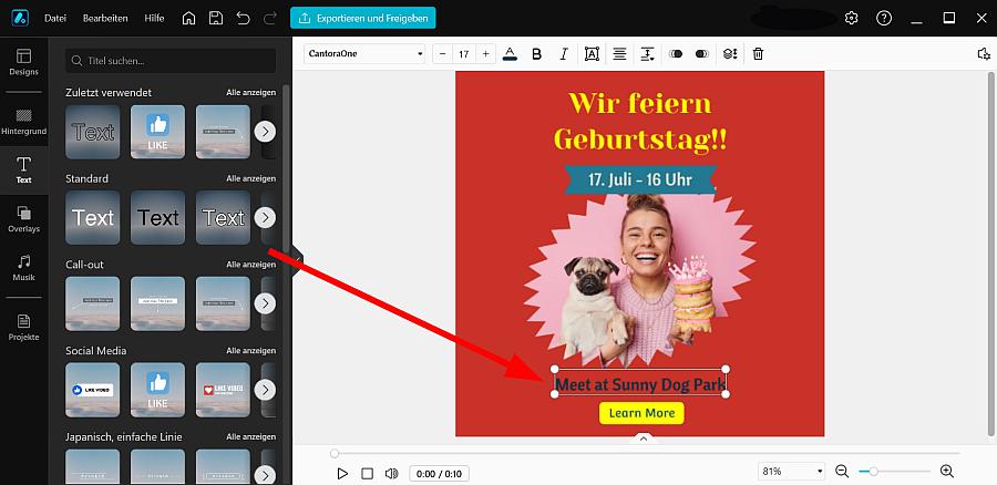 Geburtstagseinladung personalisieren