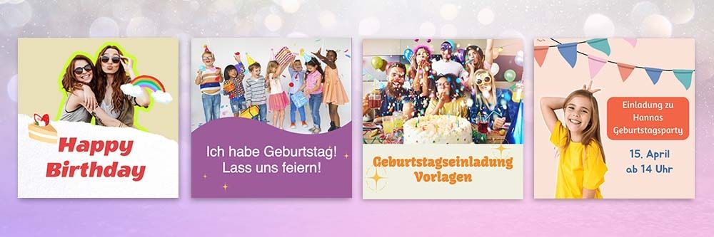 Einladungen zum Geburtstag für WhatsApp erstellen mit kostenlosen Vorlagen