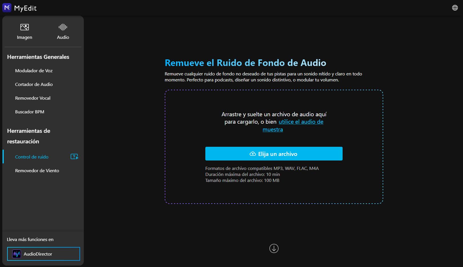 MyEdit - Sube tu archivo de audio