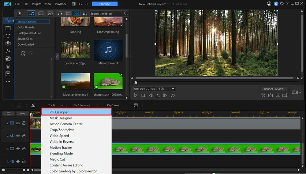 PowerDirector Interface - PiP Designer