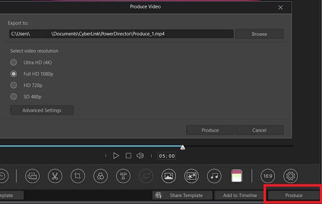 PowerDirector Business - Choose Video Resolution