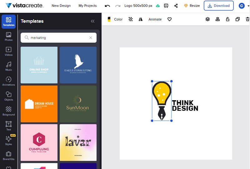 Vista Create Interface