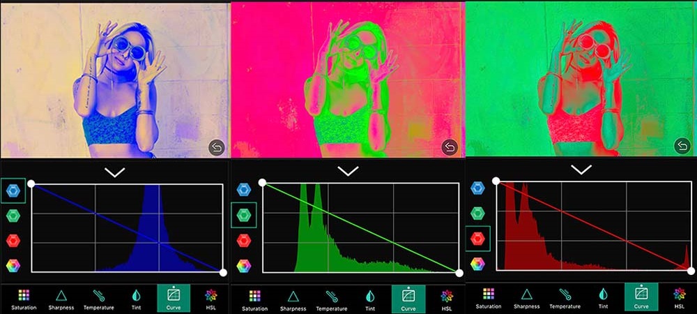 포토디렉터 어플 - 개별 곡선