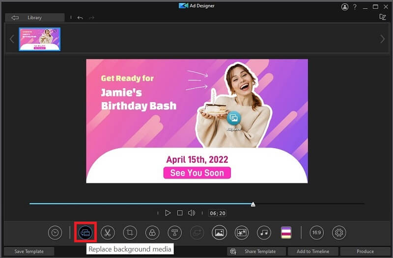 PowerDirector Business - Ad Designer Replace Background