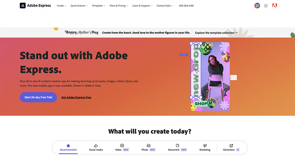 Adobe Express Interface