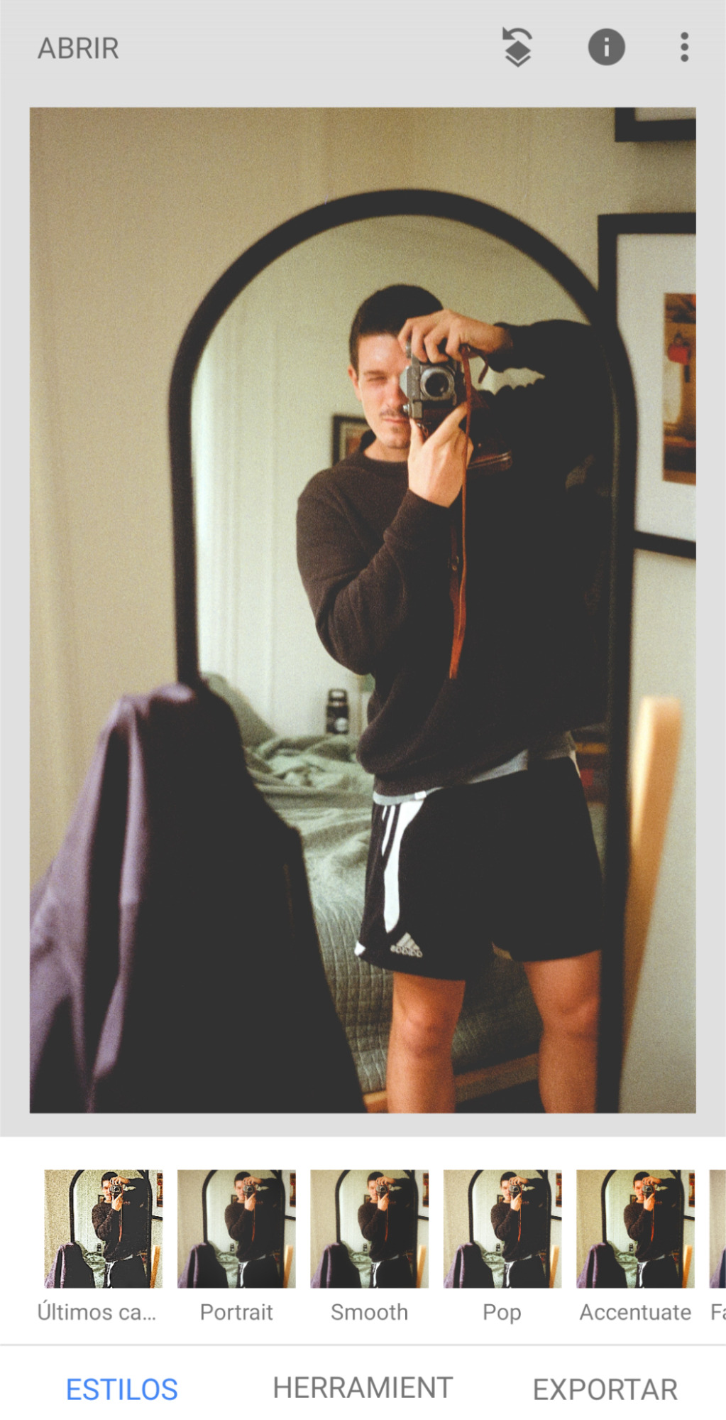 Interfaz de Snapseed