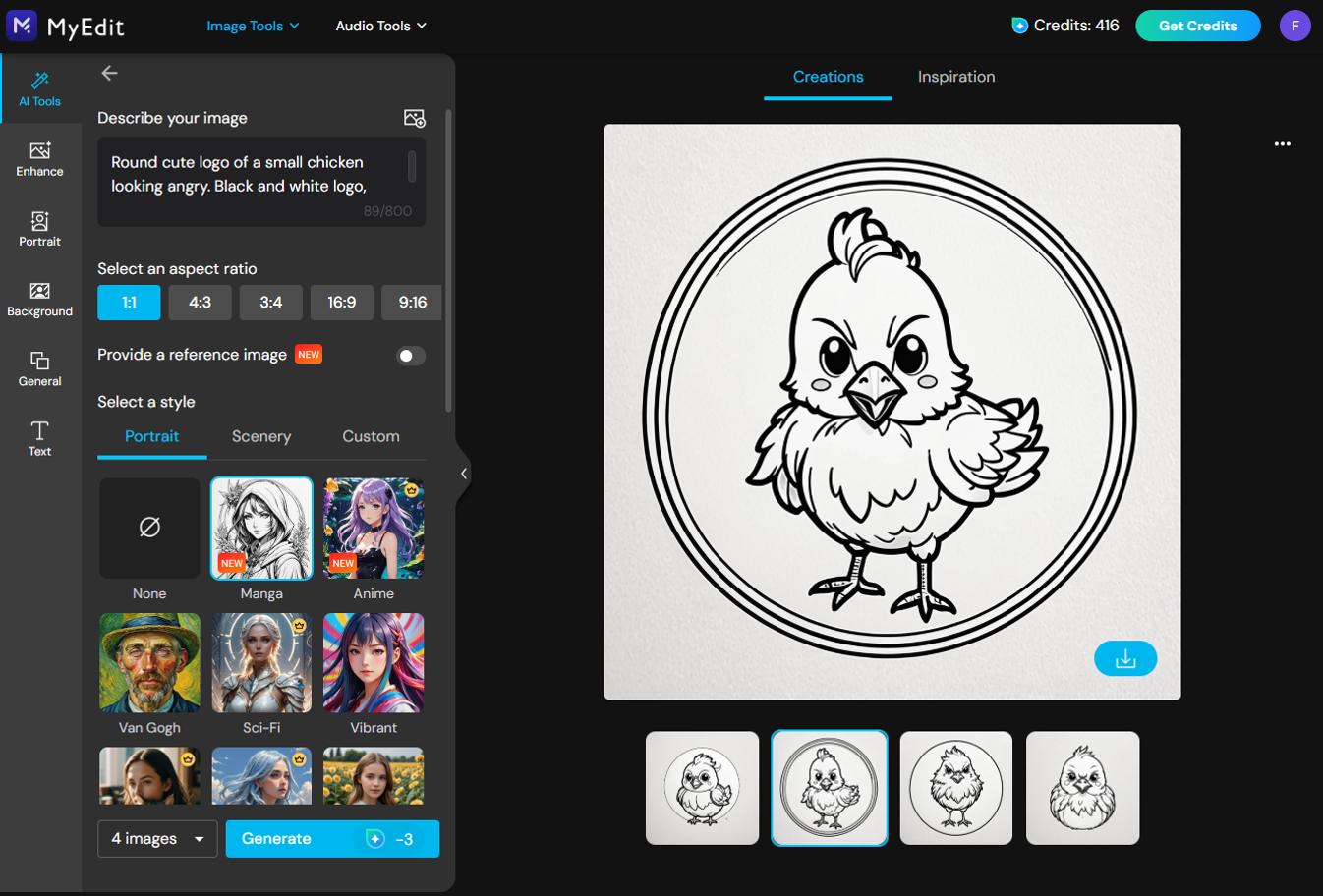 MyEdit Logo Interface