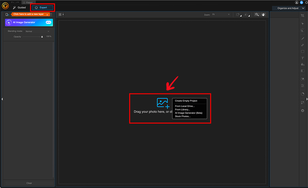 PhotoDirector - Toolbar