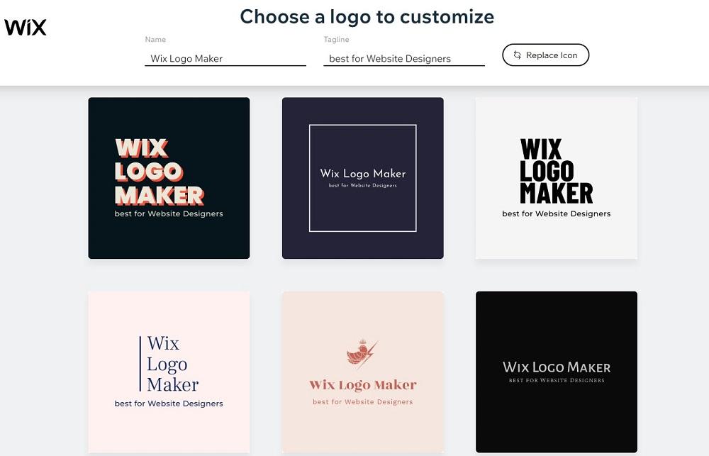 Wix Logo Maker Interface