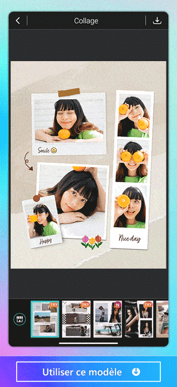 PhotoDirector - Modèle de collage Polaroid