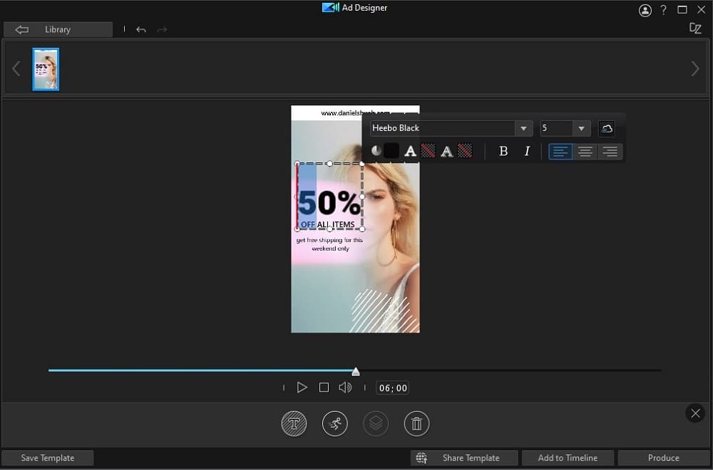 PowerDirector Business - Ad Designer Replace Text