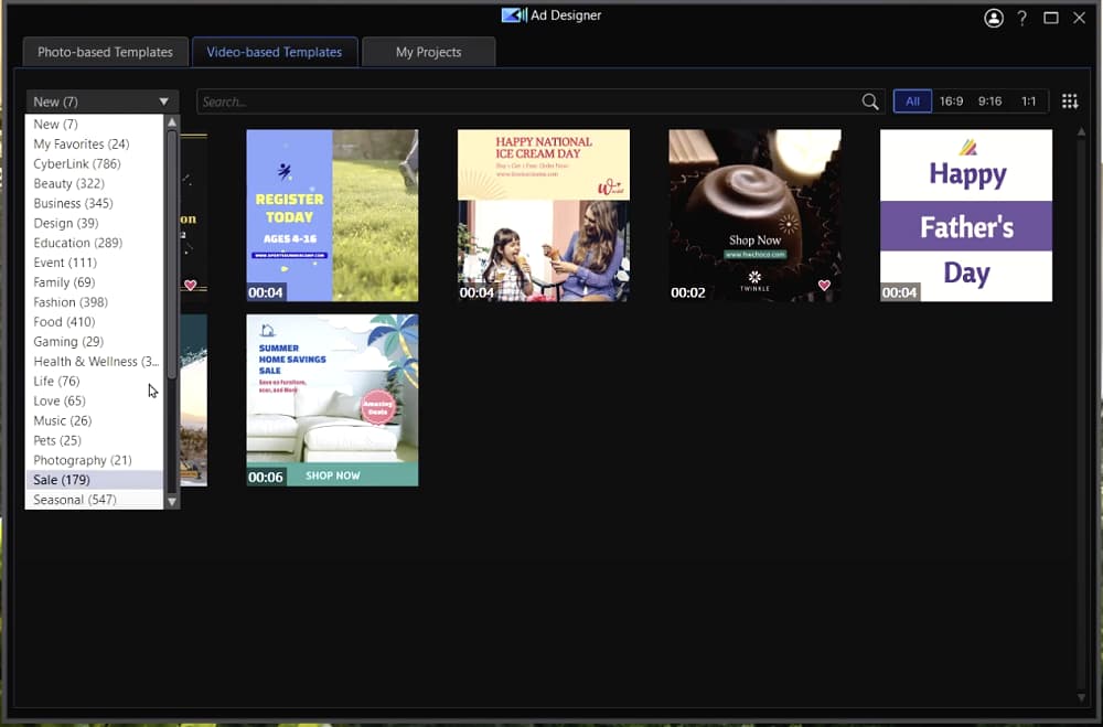 PowerDirector - Video-Based Templates