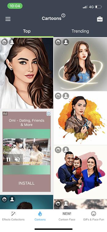 Cartoon yourself & caricature App Interface
