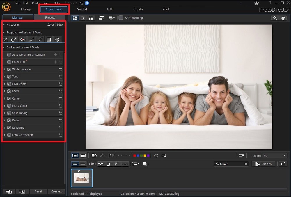 PhotoDirector - Adjustment