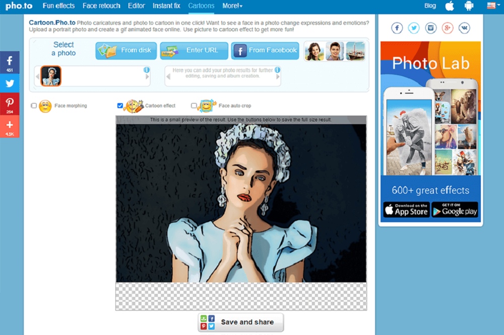 Cartoon.Pho.to Interface